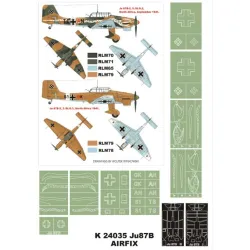 Montex K24035 1/24 Ju-87b-2 Snake 2 Canopy Mask Out/In9 Insignia Masks For Airfix Kits