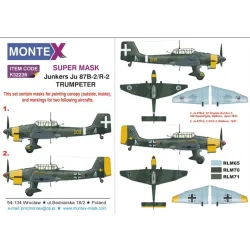 Montex K32236 1/32 Ju 87r-2 R-2 2 Canopy Mask Out/In 4 Insignia Masks For Trumpeter Kits