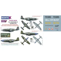 Montex K32308 1/32 P-51 Mustang Iii Raf Usaaf 2 Canopy Out/In 3 Insignia Masks Decals For Trumpeter Kits