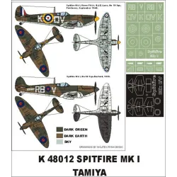 Montex K48012 1/48 Spitfire Mk I Tamiya 1 Canopy Mask Outside 2 Insignia Masks