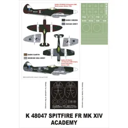 Montex K48047 1/48 Spitfire Fr Mkxiv 2 Canopy Out And In 1 Insignia Masks For Academy Kits