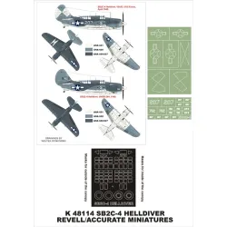 Montex K48114 1/48 Sb2c-4 Helldiver 2 Canopy Mask Out/In 2 Insignia Masks Revell