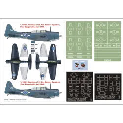 Montex K48135 1/48 Sbd-5 2 Canopy Mask Out/In 2 Insignia Masks Decals