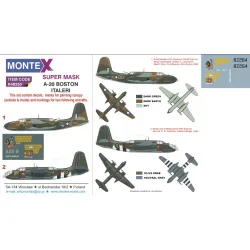 Montex K48350 1/48 A-20 Boston 2 Canopy Out/In 2 Insignia Masks Decals Italeri