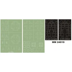 Montex Mm24019 1/24 Ju-87d-5 2 Canopy Masks Out/In 2 Insignia Masks For Trmpeter Kits
