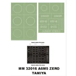 Montex Mm32016 1/32 A6m5 Zero 2 Canopy Masks Out/In 2 Insignia Masks For Tamiya Kits