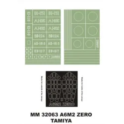Montex Mm32063 1/32 A6m2 Zero 2 Canopy Masks Out/In 2 Insignia Masks For Tamiya Kits