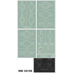 Montex Mm32158 1/32 F4u-1a Corsair 2 Canopy Masks Out/In 4 Insignia Masks Tamiya