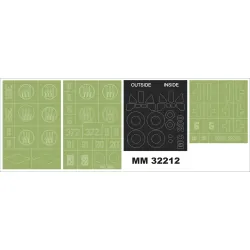 Montex Mm32212 1/32 Macchi Mc.200 Saetta 2 Canopy Out/In 3 Insignia Mask Italeri