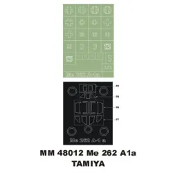 Montex Mm48012 1/48 Me-262a-1a 2 Canopy Masks Out/In1 Insignia Masks For Tamiya