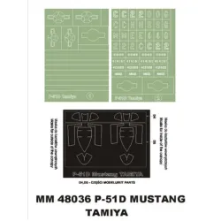 Montex Mm48036 1/48 P-51d Mustang 2 Canopy Masks Out/In 2 Insignia Masks Tamiya