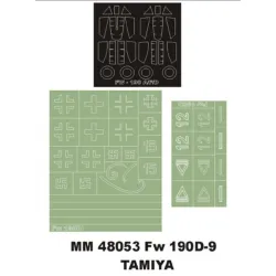 Montex Mm48053 1/48 Fw 190d-9 2 Canopy Masks Out/In 2 Insignia Masks For Tamiya