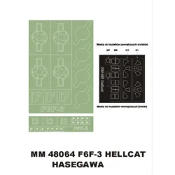 Montex Mm48064 1/48 F6f-3 Hellcat 2 Canopy Mask Out/In 2 Insignia Masks For Hasegawa Kits