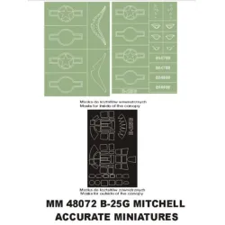 Montex Mm48072 1/48 B-25g Mitchell 2 Canopy Out/In 2 Insignia Masks Acc Miniatures