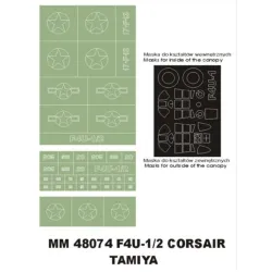 Montex Mm48074 1/48 F4u1 Corsair 2 Canopy Masks Out/In 2 Insignia Masks For Tamiya Kits