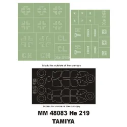 Montex Mm48083 1/48 He-219 2 Canopy Masks Out/In 2 Insignia Masks For Tamiya Kit