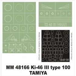 Montex Mm48166 1/48 Ki-46 Iii Type 100 2 Canopy Out/In 2 Insignia Masks For Tamiya Kits