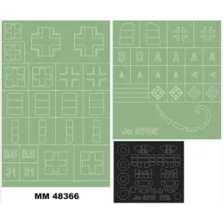 Montex Mm48366 1/48 Junkers Ju 87d-5 2 Canopy Out/In 2 Insignia Masks Italeri