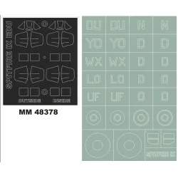 Montex Mm48378 1/48 Spitfire Ix 2 Canopy Masks Out/In Insignia Masks For Eduard