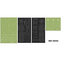 Montex Mm48566 1/48 Ki-21-ib 2 Canopy Masks Outside/Inside 2 Insignia Masks Icm
