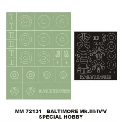 Montex Mm72131 1/72 Martin Baltimore Iii/Iv/V Canopy Outside Insignia Masks Special Hobby