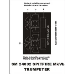 Montex Sm24002 1/24 Painting Mask For Spitfire Mk V B Outside-inside For Trumpeter Kit