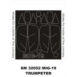 Montex Sm32052 1/32 Painting Mask For Mig-19 Outside-inside For Trumpeter Kit