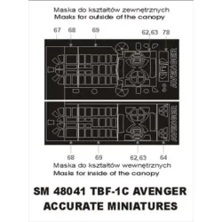 Montex Sm48041 1/48 Painting Mask For Tbf-1c Avenger Out/In For Accurate Miniatures Kits