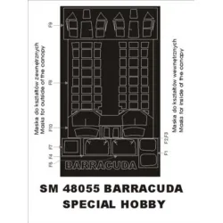 Montex Sm48055 1/48 Painting Mask For Fairey Barracuda Out/In For Special Hobby Kits