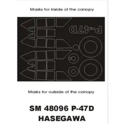 Montex Sm48096 1/48 Painting Mask For P-47d Razorback Out/In For Hasegawa Kits