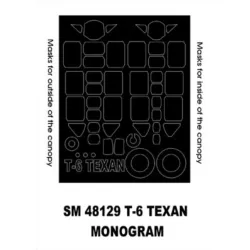 Montex Sm48129 1/48 Painting Mask For T-6 Texan Out/Infor Revell/Monogram Kits