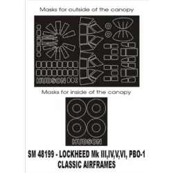 Montex Sm48199 1/48 Painting Mask For Hudson Iii/Iv/V/Vi/Pbo-1 Outside-inside For Classic Airframes Kits