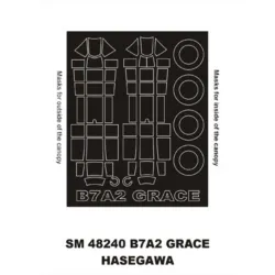 Montex Sm48240 1/48 Painting Mask For B7a2 Grace Outside Inside For Hasegawa Kit