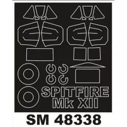 Montex Sm48338 1/48 Painting Mask For Spitfire Mkxii Outside Inside For Airfix
