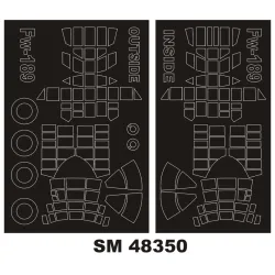 Montex Sm48350 1/48 Painting Mask For Fw-189 A-1 Nacht Jager Out/In For Gwh Kits