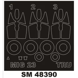 Montex Sm48390 1/48 Painting Mask For Mig-23ml/Mf Out/In For Trumpeter Kits