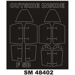 Montex Sm48402 1/48 Painting Mask For F-5b Outside Inside For Kinetic Kits