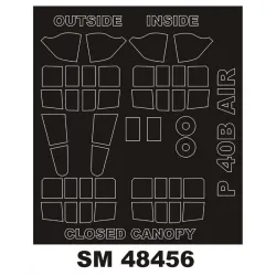 Montex Sm48456 1/48 Painting Mask For P-40b Outside Inside For Airfix Kits