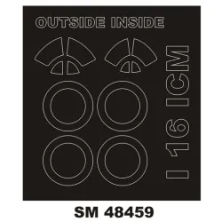 Montex Sm48459 1/48 Painting Mask For I-16 Outside Inside For Icm Kits
