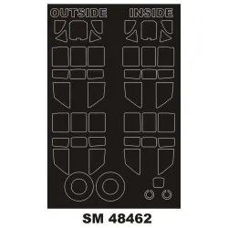 Montex Sm48462 1/48 Painting Mask For Ki-61 Hien Outside Inside For Tamiya Kits