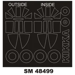 Montex Sm48499 1/48 Painting Mask For Shisei Kikka Out/In For Fine Molds Kits