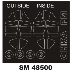 Montex Sm48500 1/48 Painting Mask For Mxy 7 Ohka Out/In For Fine Molds Kits