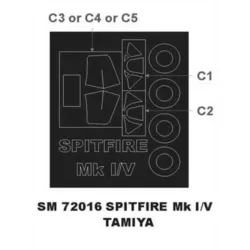 Montex Sm72016 1/72 Painting Mask For Spitfire Mki/V Outside For Tamiya Kits