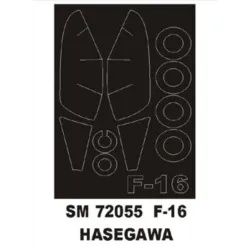 Montex Sm72055 1/72 Painting Mask For F-16 Outside For Hasegawa Kits