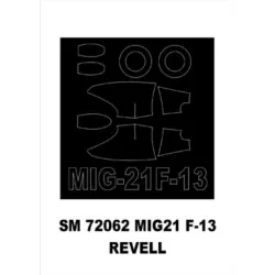 Montex Sm72062 1/72 Painting Mask For Mig-21f-13 Outside For Revell Kits