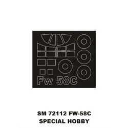 Montex Sm72112 1/72 Painting Mask For Fw-58c Outside For Special Hobby Kits