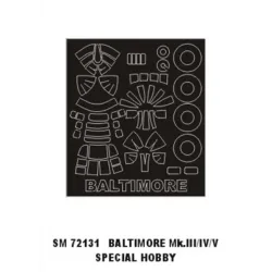 Montex Sm72131 1/72 Painting Mask For Martin Baltimore Iii/Iv,v For Outside Special Hobby Kits
