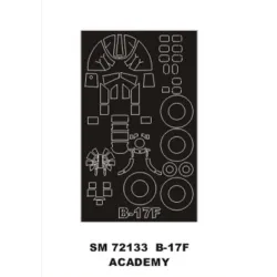 Montex Sm72133 1/72 Painting Mask For B-17f Outside For Academy Kits