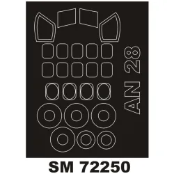 Montex Sm72250 1/72 Painting Mask For An-28 Outside For Aeroplast Kits
