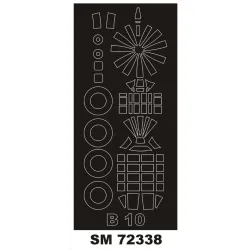 Montex Sm72338 1/72 Painting Mask For Martin B-10 Outside For Azur Kits